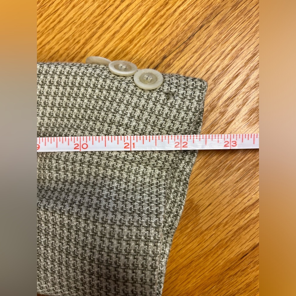 Jones Wear Women Houndstooth Long Sleeve Shoulder Pads Sage Green Jacket Size 14 - Picture 11 of 11